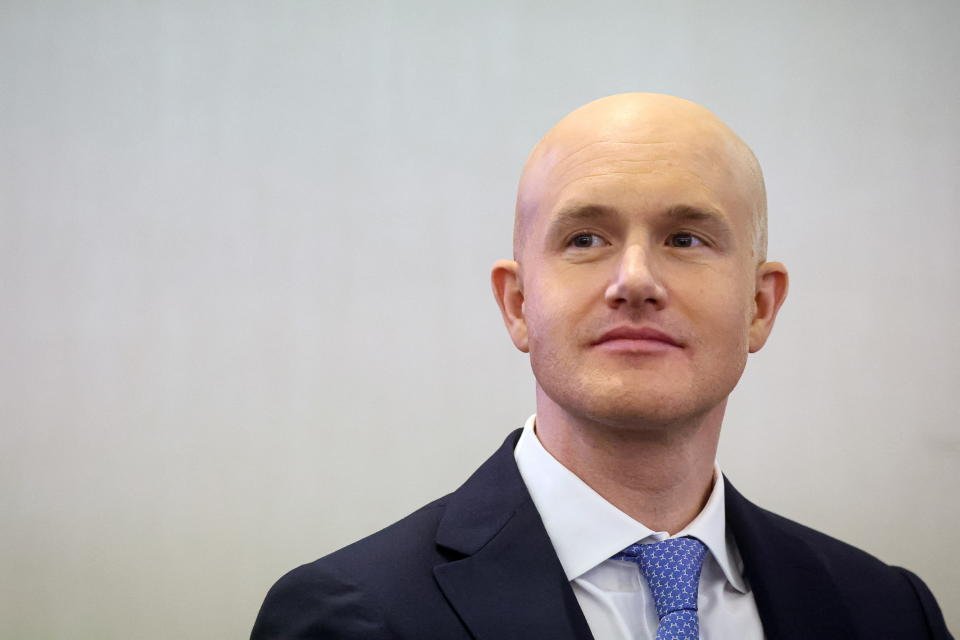 Brian Armstrong, CEO of Coinbase, looks on during the Piper Sandler Global Exchange and FinTech Conference in New York City, U.S., June 7, 2023. REUTERS/Brendan McDermid