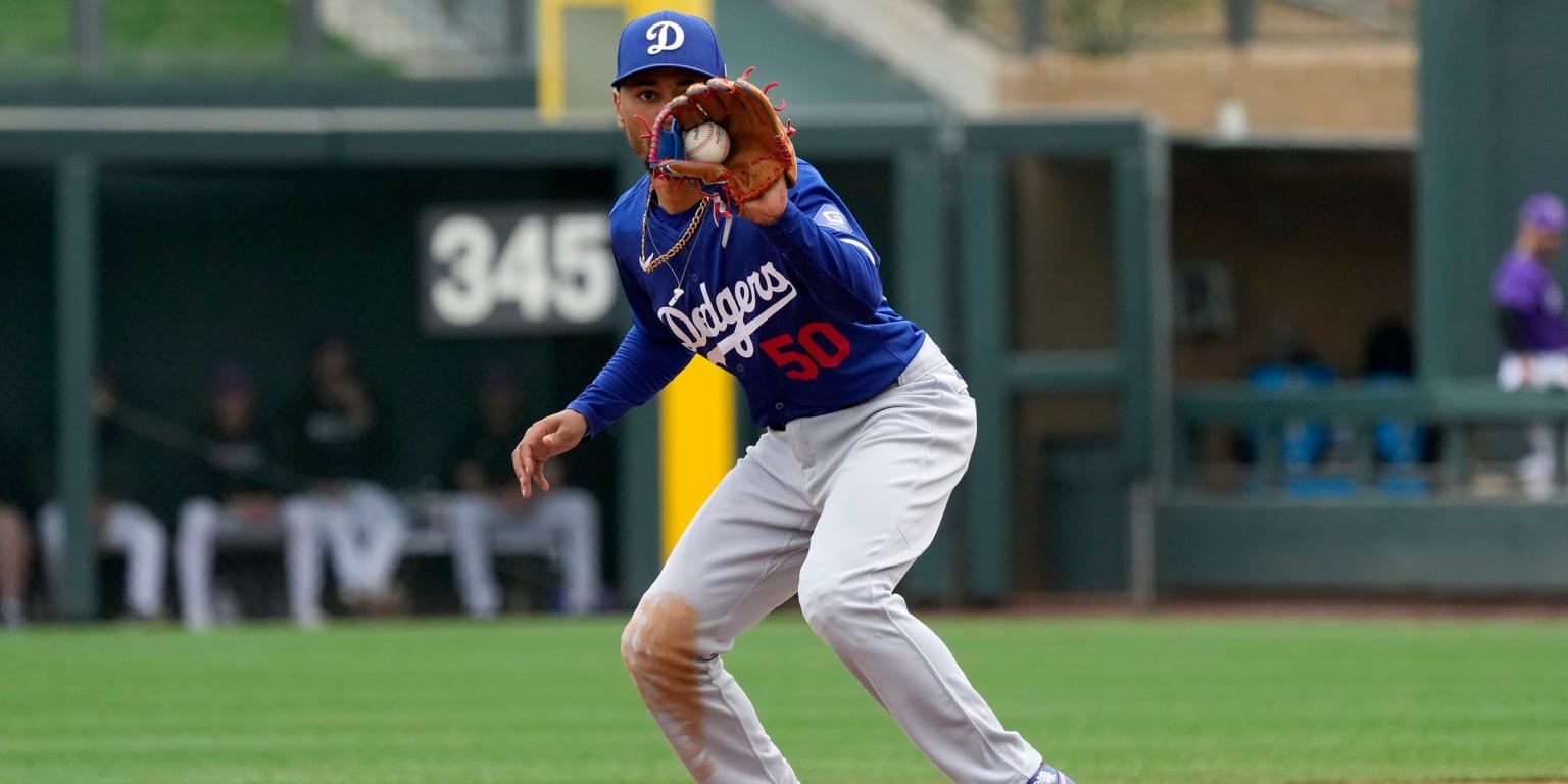 Mookie Betts playing shortstop for Dodgers