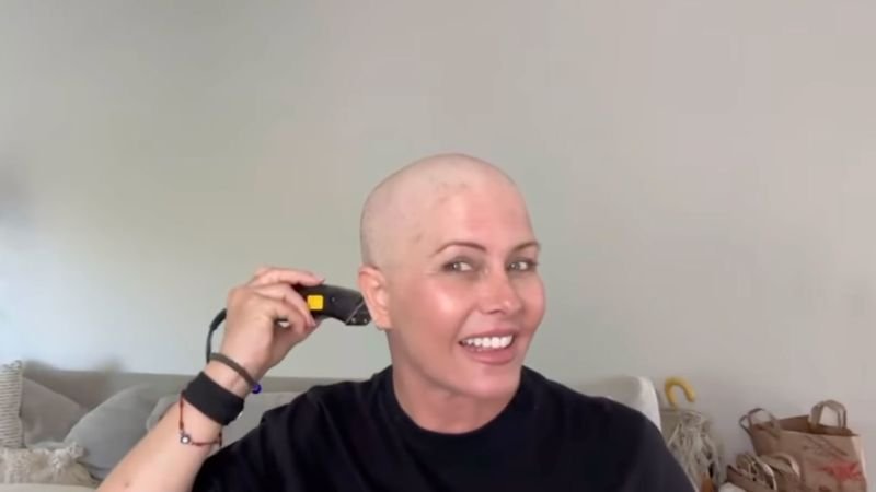 Nicole Eggert shaves her head amid treatment for breast cancer